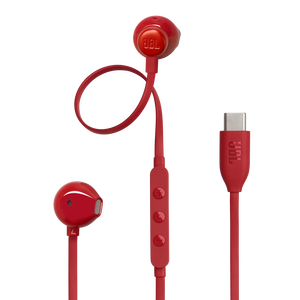 JBL Tune 305C USB - Red - Wired Hi-Res Earbud Headphones - Detailshot 1